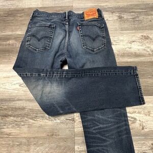 Levis 514 Red Tab Medium Wash Blue Mens 34x31 Slim Fit Straight Faded Jeans